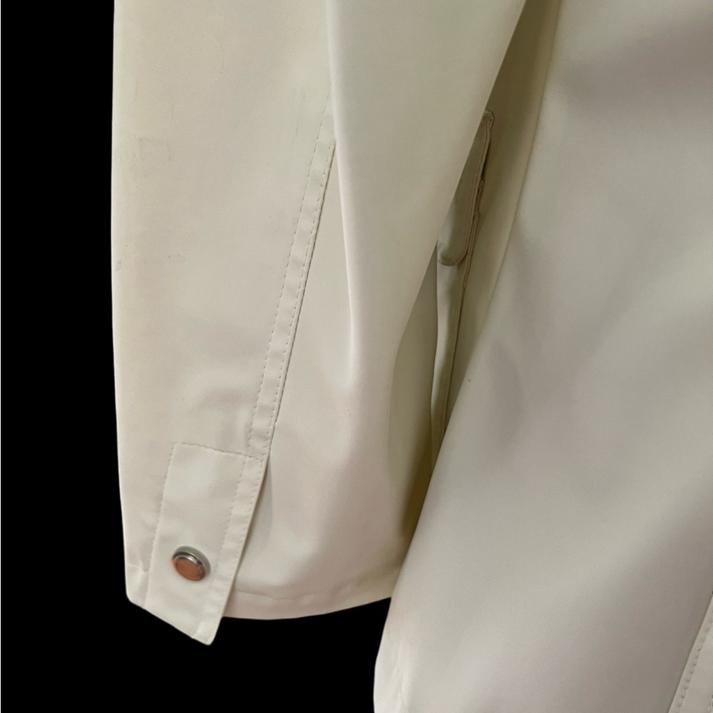 Giacca Gallery White Tie at Waist Lightweight Lined Zipper Safari Jacket S - Picture 6 of 10